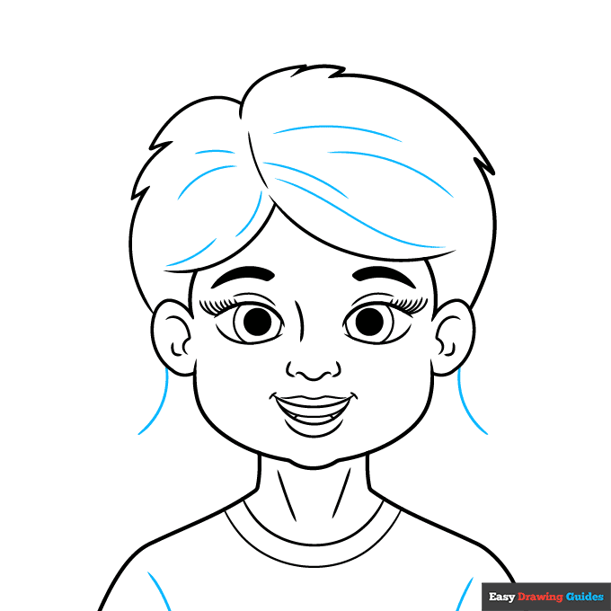 Parts of the Head for Kids step-by-step drawing tutorial: step 7