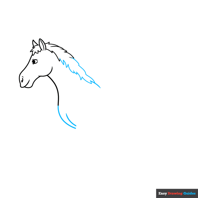 Parts of the Horse for Kids step-by-step drawing tutorial: step 3