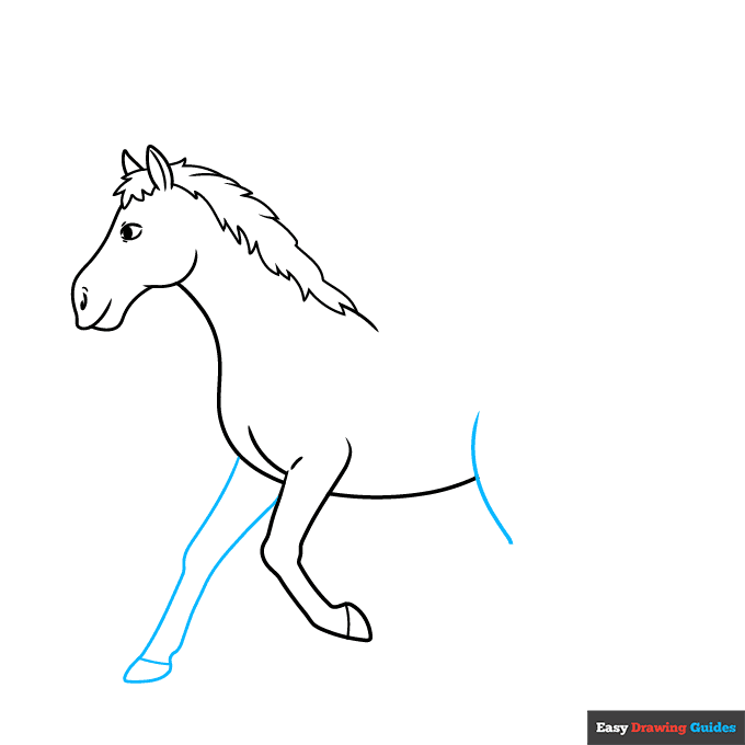 Parts of the Horse for Kids step-by-step drawing tutorial: step 5