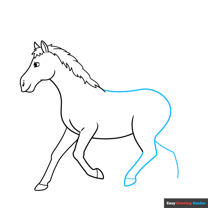 Parts of the Horse for Kids step-by-step drawing tutorial: step 6
