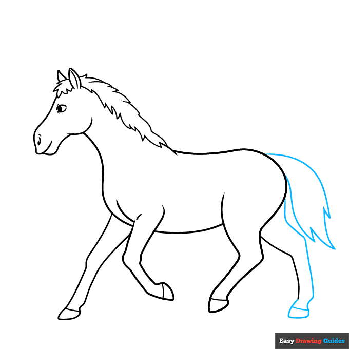 Parts of the Horse for Kids step-by-step drawing tutorial: step 7