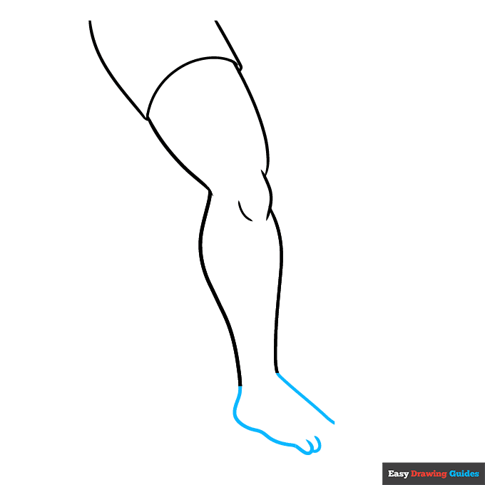 Parts of the Leg and Foot for Kids step-by-step drawing tutorial: step 4