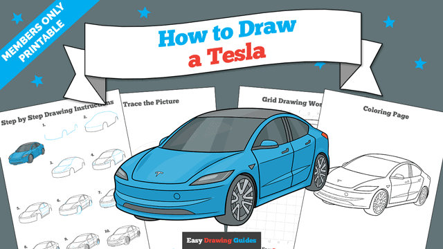 How to Draw a Tesla Printable Thumbnail