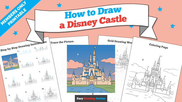 How to Draw a Disney Castle Printable Thumbnail