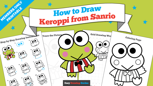 How to Draw Keroppi from Sanrio Printable Thumbnail