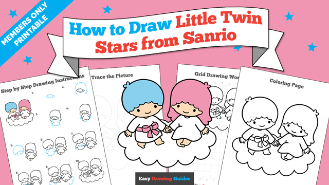 How to Draw Little Stars from Sanrio Printable Thumbnail
