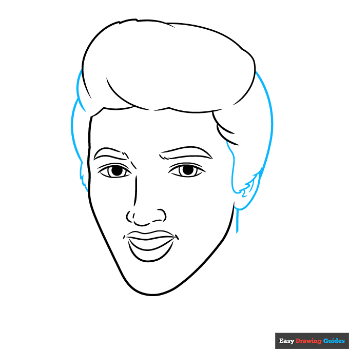 Elvis step-by-step drawing tutorial: step 5