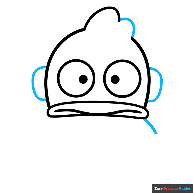 Hangyodon from Sanrio step-by-step drawing tutorial: step 3