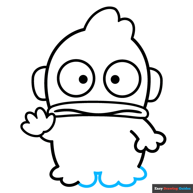 Hangyodon from Sanrio step-by-step drawing tutorial: step 7