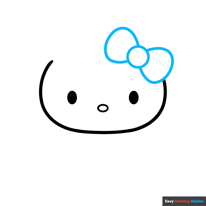 Holiday Hello Kitty step-by-step drawing tutorial: step 2