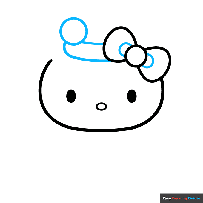 Holiday Hello Kitty step-by-step drawing tutorial: step 3
