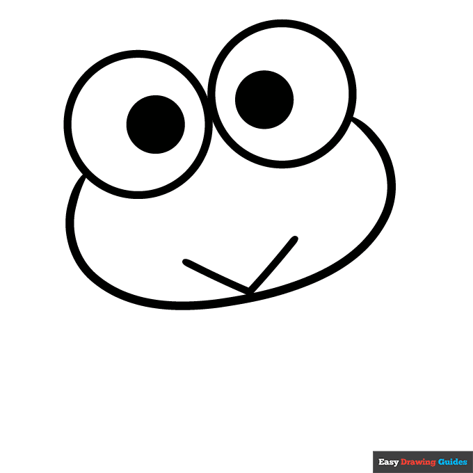 Keroppi from Sanrio step-by-step drawing tutorial: step 2