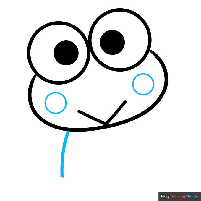 Keroppi from Sanrio step-by-step drawing tutorial: step 3