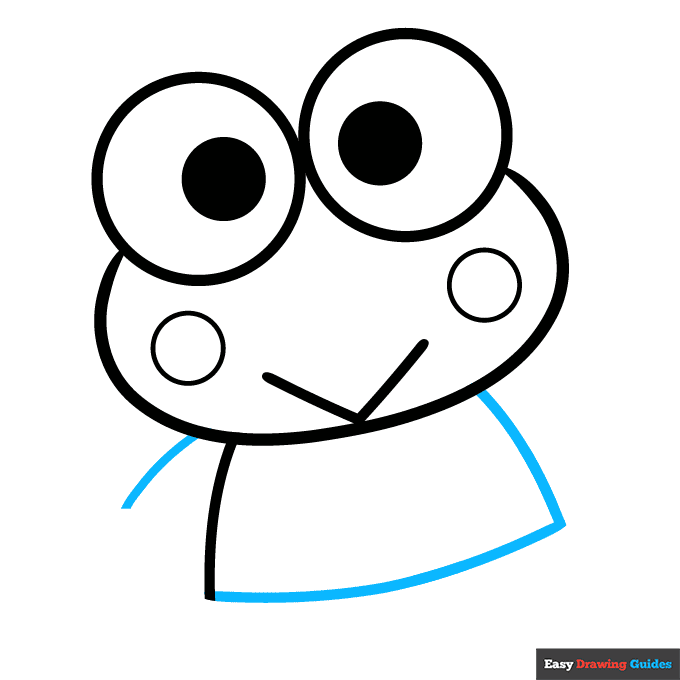 Keroppi from Sanrio step-by-step drawing tutorial: step 4
