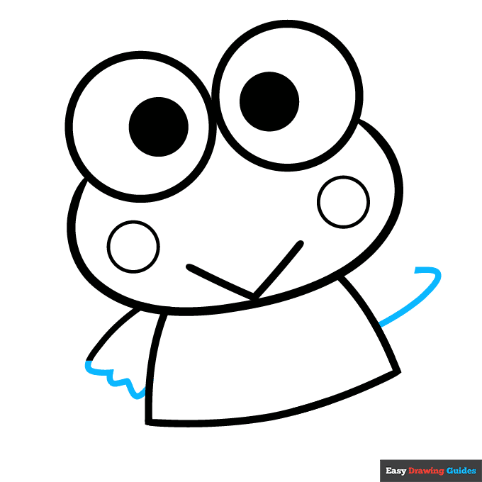 Keroppi from Sanrio step-by-step drawing tutorial: step 5
