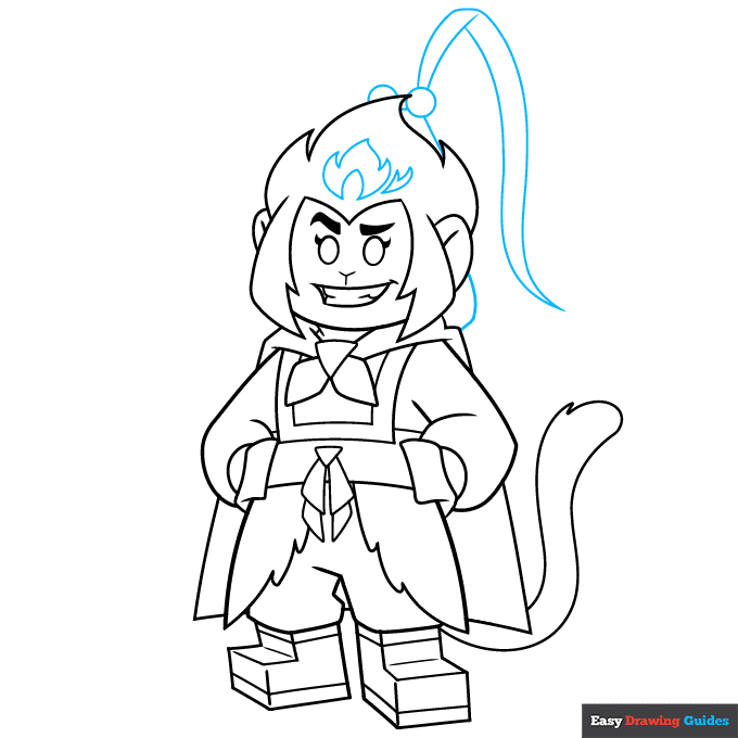 Monkie Kid step-by-step drawing tutorial: step 8