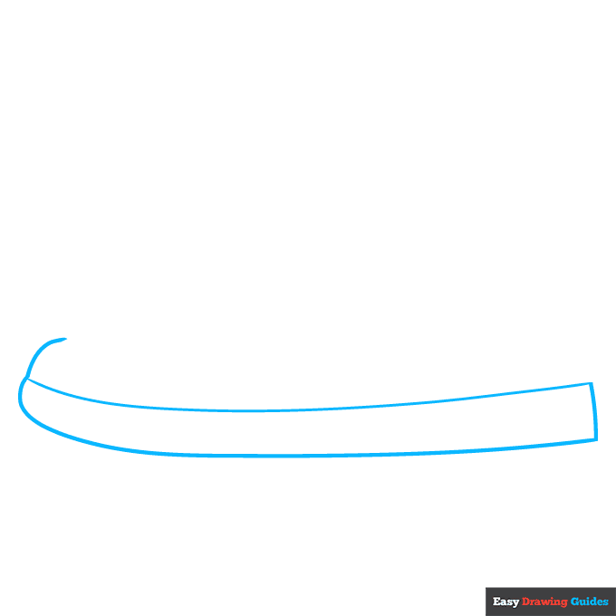 Nike Dunk Shoe step-by-step drawing tutorial: step 1