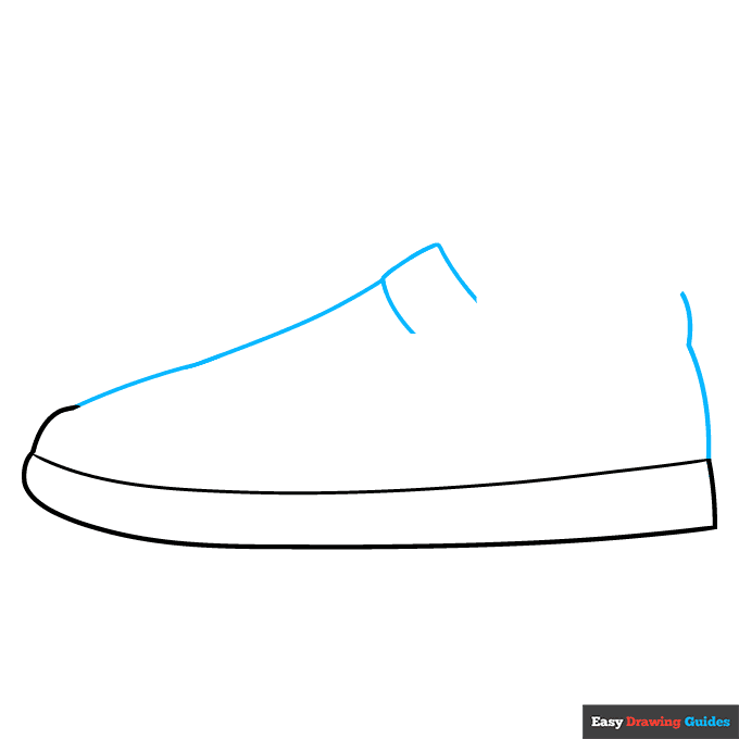 Nike Dunk Shoe step-by-step drawing tutorial: step 2