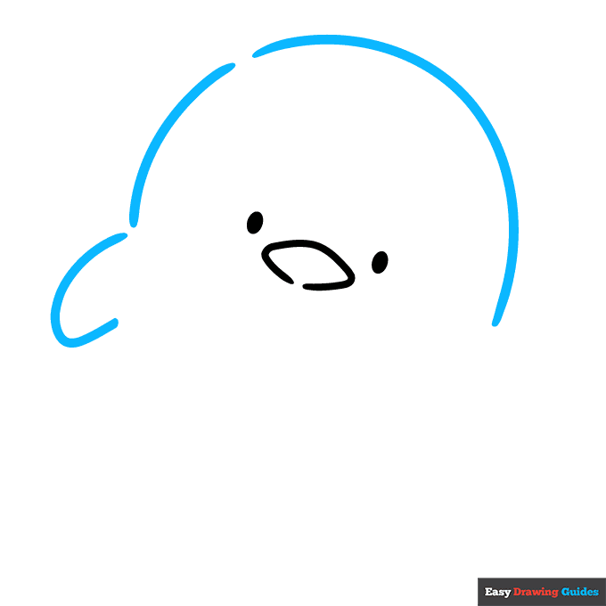 Tuxedo Sam from Sanrio step-by-step drawing tutorial: step 2