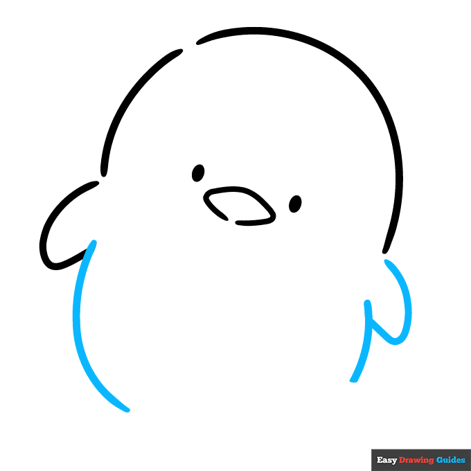 Tuxedo Sam from Sanrio step-by-step drawing tutorial: step 3