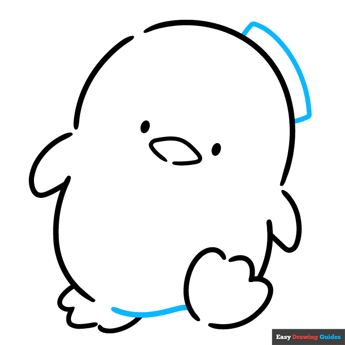 Tuxedo Sam from Sanrio step-by-step drawing tutorial: step 6