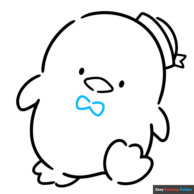 Tuxedo Sam from Sanrio step-by-step drawing tutorial: step 8