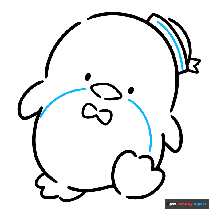 Tuxedo Sam from Sanrio step-by-step drawing tutorial: step 9