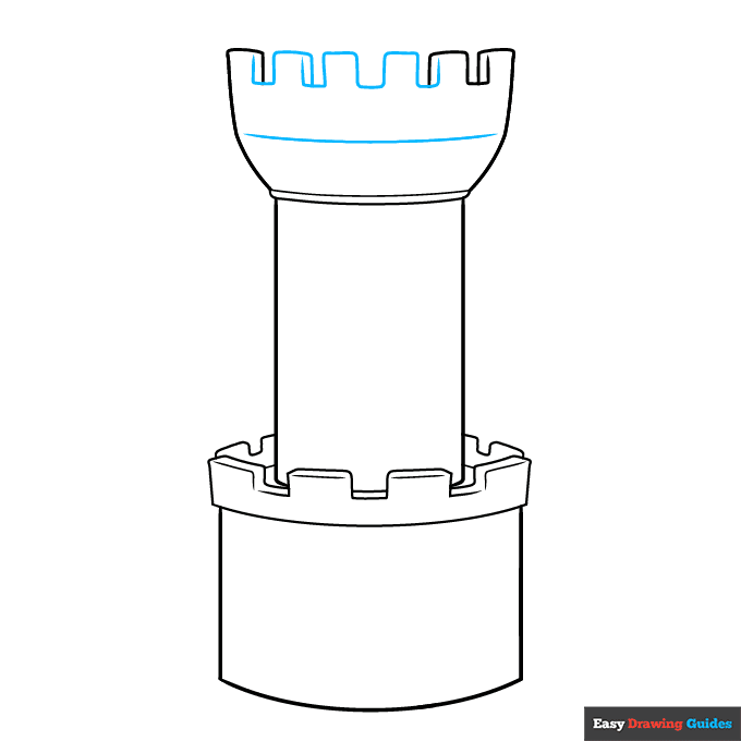 Castle Tower step-by-step drawing tutorial: step 4