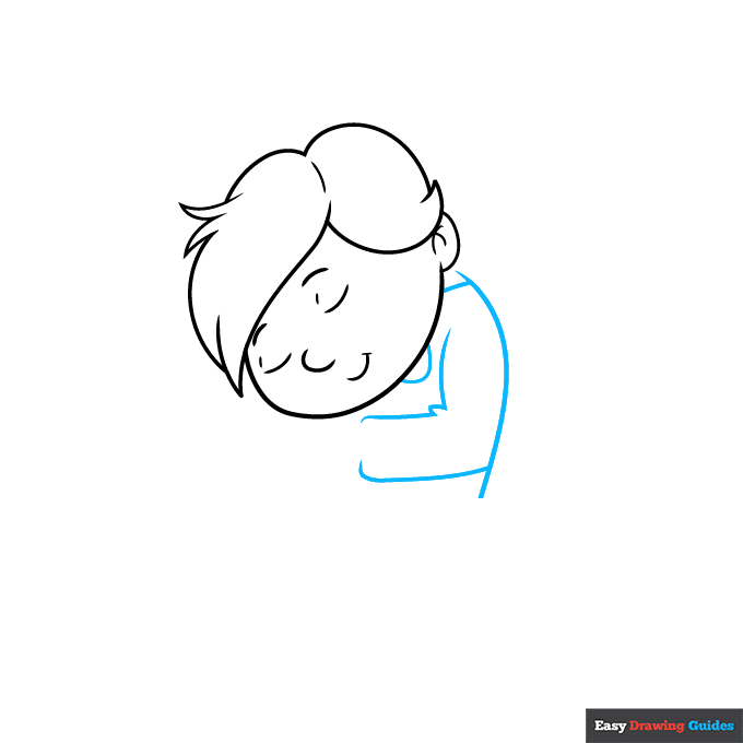 Sleeping Person step-by-step drawing tutorial: step 4
