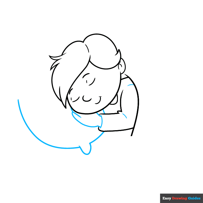 Sleeping Person step-by-step drawing tutorial: step 5