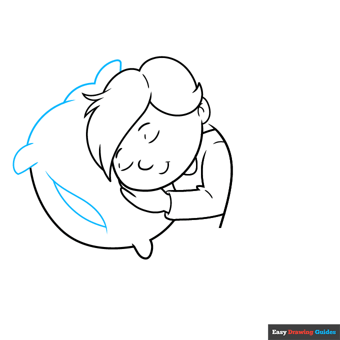 Sleeping Person step-by-step drawing tutorial: step 6