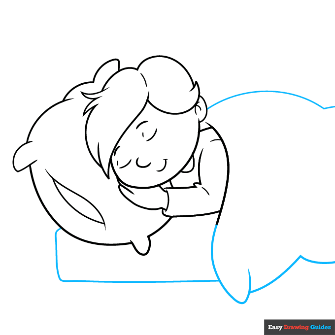 Sleeping Person step-by-step drawing tutorial: step 7