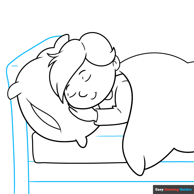 Sleeping Person step-by-step drawing tutorial: step 8