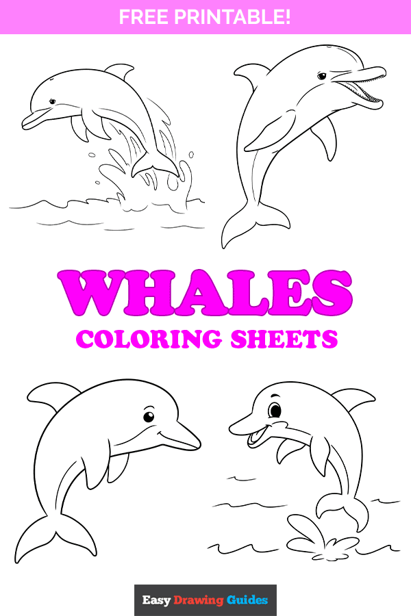 Free printable whales coloring pages - pinterest image