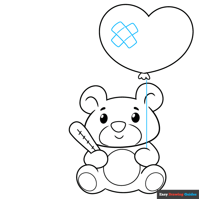 Get Well Soon Card step-by-step drawing tutorial: step 7