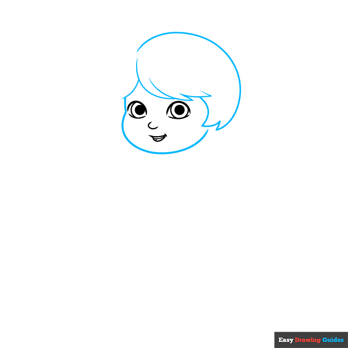 Girl Superhero step-by-step drawing tutorial: step 2