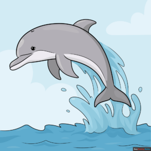 How to Draw a Dolphin Jumping Out of Water Featured Image