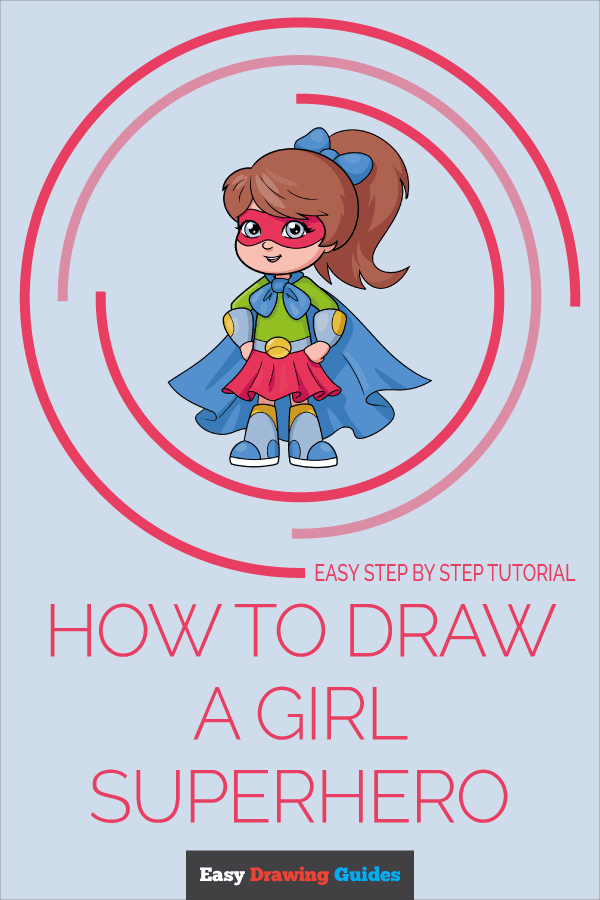 How to Draw a Girl Superhero Pinterest Image