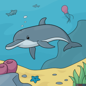 How to Draw an Underwater Dolphin Featured Image