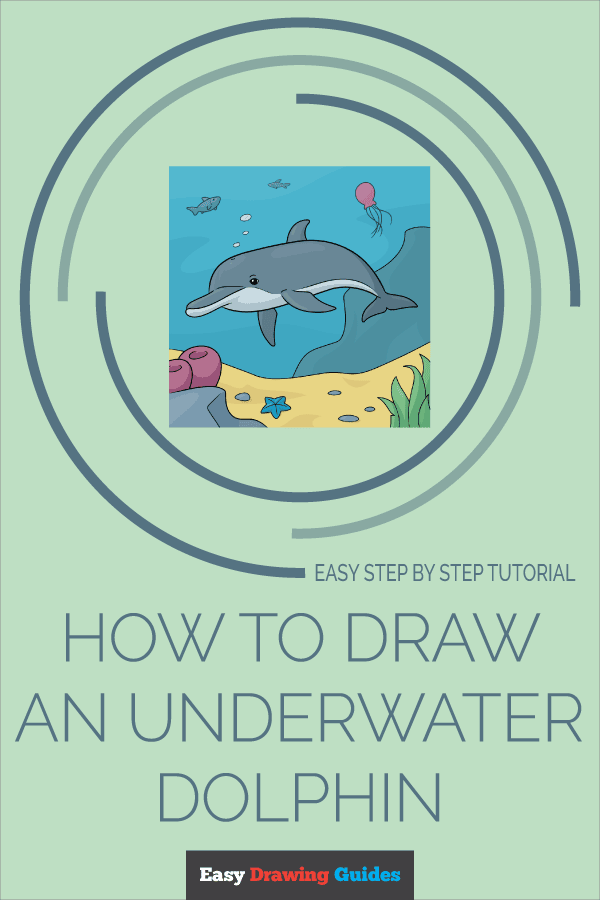 How to Draw an Underwater Dolphin Pinterest Image