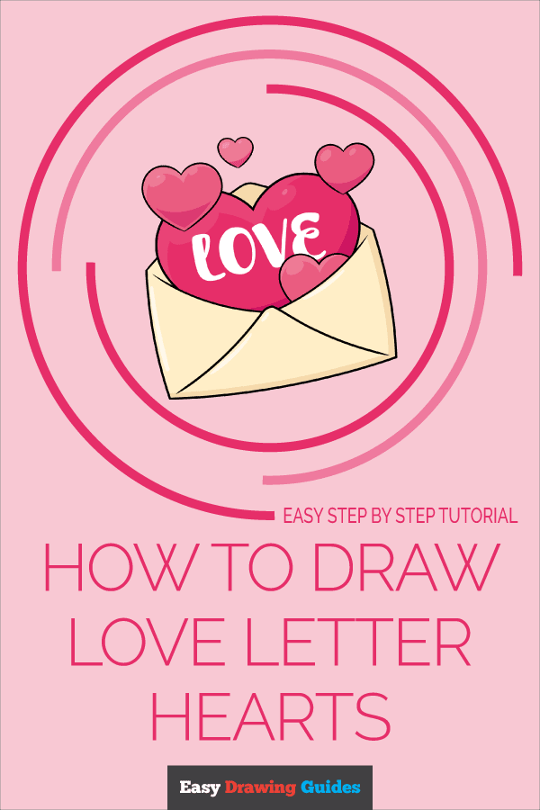 How to Draw Love Letter Hearts Pinterest Image