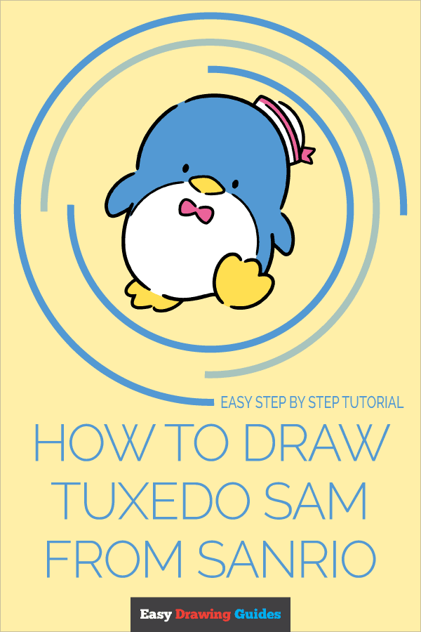 How to Draw Tuxedo Sam from Sanrio Pinterest Image
