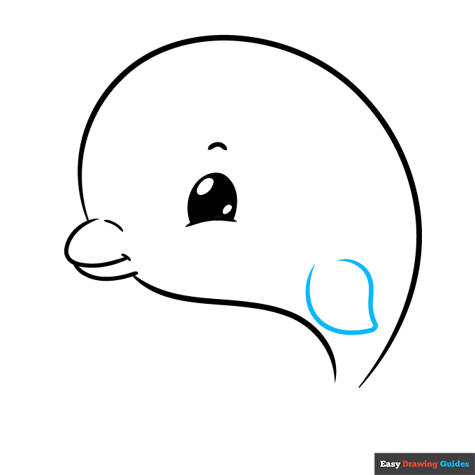 Kawaii Dolphin Dolphin step-by-step drawing tutorial: step 5