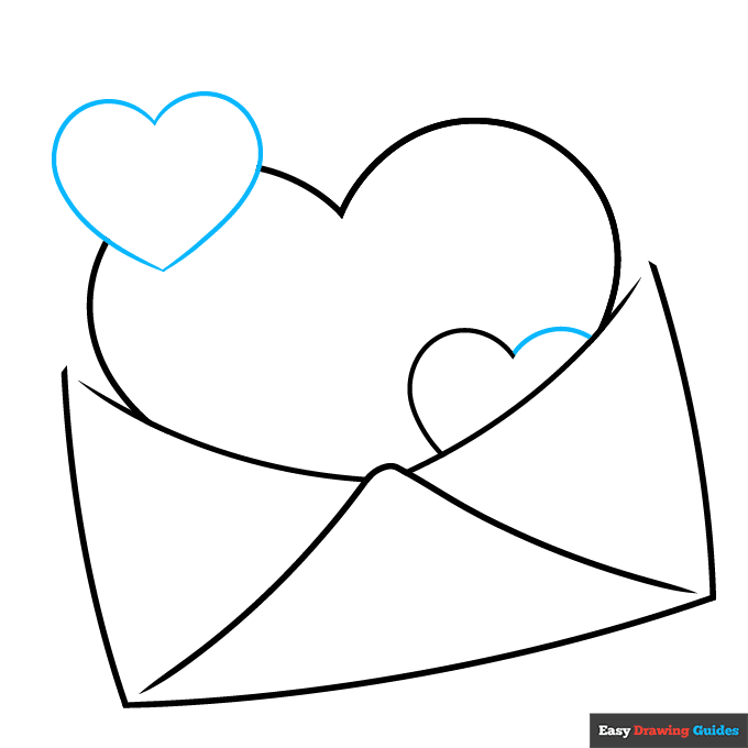 Love Letter Hearts step-by-step drawing tutorial: step 5