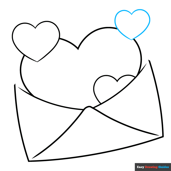 Love Letter Hearts step-by-step drawing tutorial: step 6