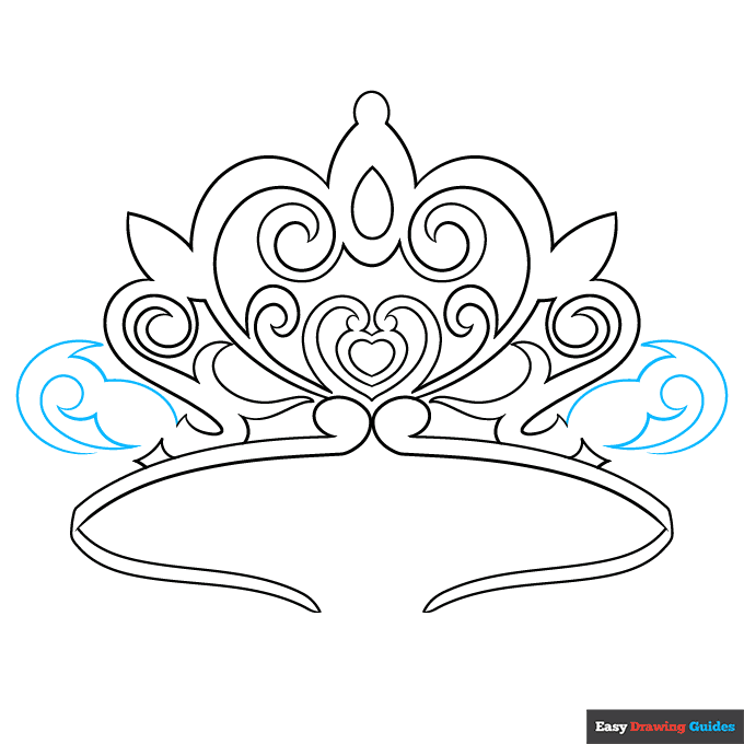 Tiara step-by-step drawing tutorial: step 7