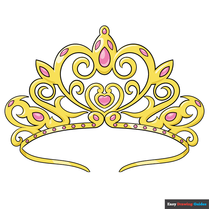 Tiara step-by-step drawing tutorial: step 11