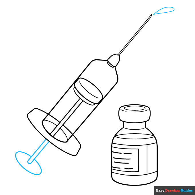 Vaccine step-by-step drawing tutorial: step 8