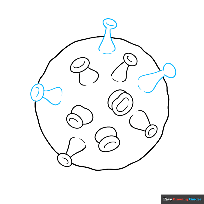 Virus step-by-step drawing tutorial: step 4