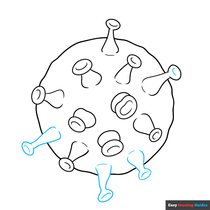 Virus step-by-step drawing tutorial: step 5